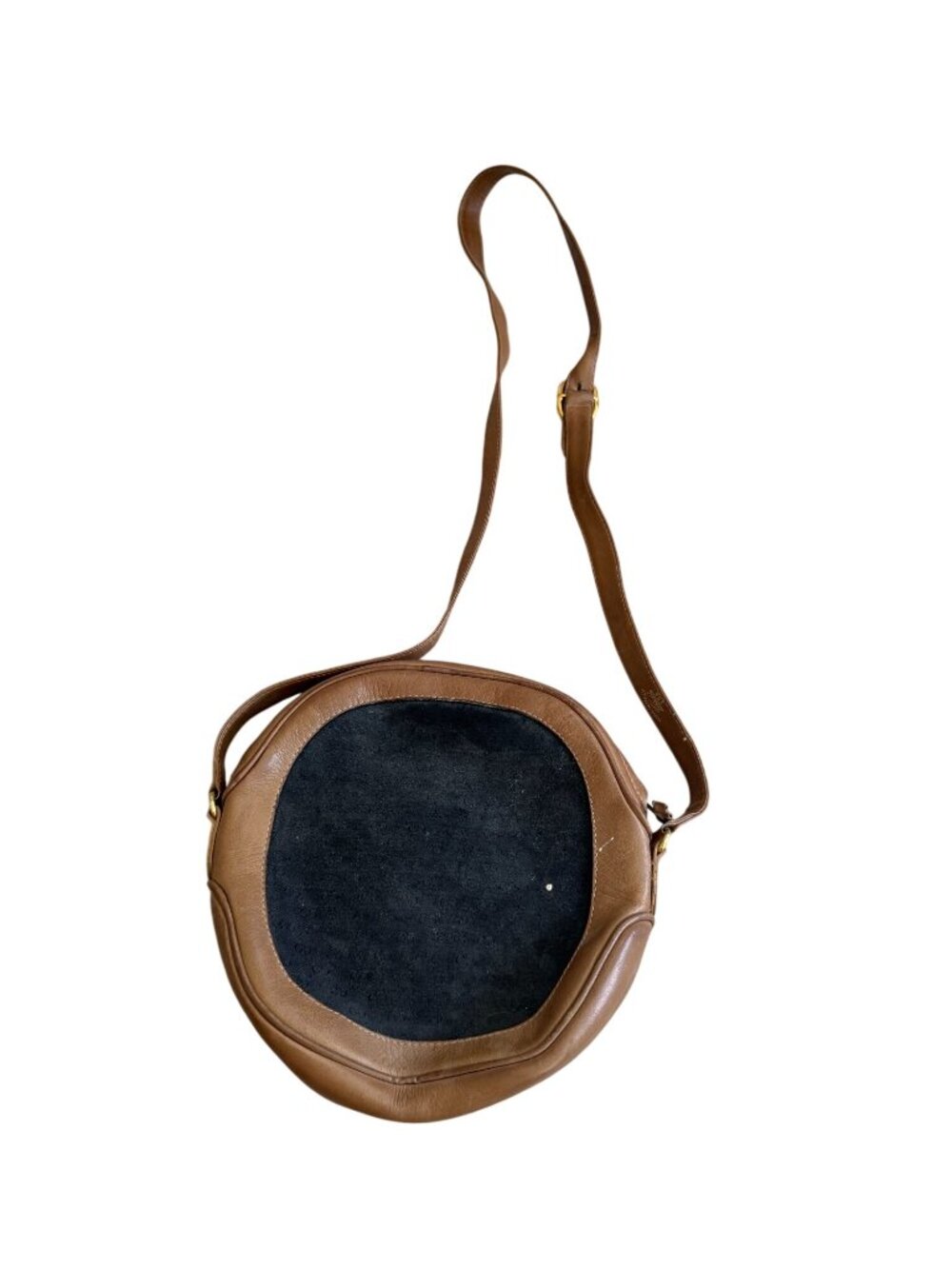 GUCCI Vintage Black Brown Leather Circle Crossbody Bag - Picture 13 of 16
